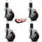 Service Caster 4'' Maroon Poly Swivel 1-5/8'' Expanding Stem Caster Set with Brake, 4PK SCC-EX20S414-PPUB-MRN-TLB-158-4 - alternate 4